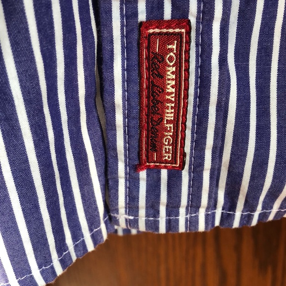Tommy Hilfiger Red Label blue striped shirt XL - Picture 2 of 5